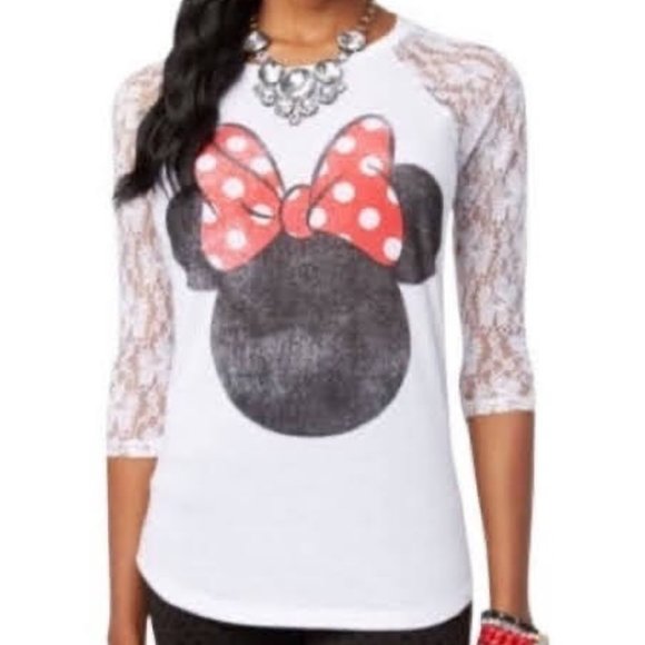 B2G1F! Disney | Minnie Lace Raglan Tee - Picture 1 of 7